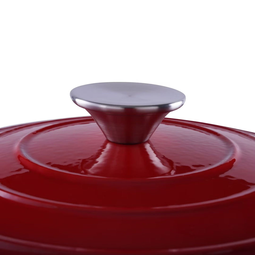 Cast Iron Pot with Enameled Finish and 2L Capacity