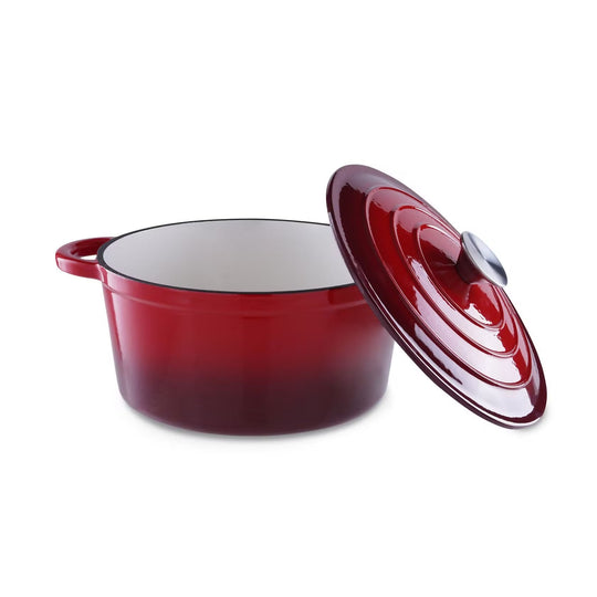 Cast Iron Pot with Enameled Finish and 2L Capacity