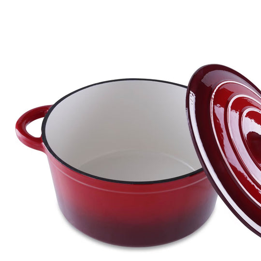 Cast Iron Pot with Enameled Finish and 2L Capacity