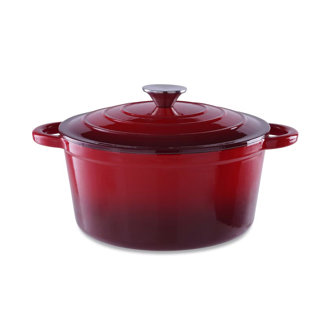 Cast Iron Pot with Enameled Finish and 2L Capacity