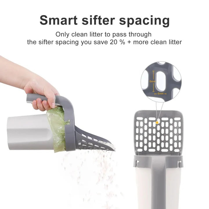 Cat Litter Scoop with Waste Container and Sifter