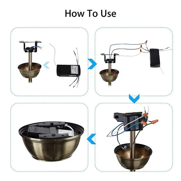 Ceiling Fan with Remote Control and Light Fixture