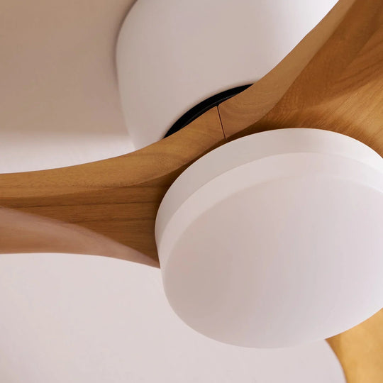 Ceiling Fan with Wooden Blades and LED Light