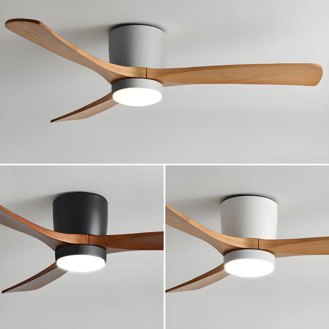 Ceiling Fan with Wooden Blades and LED Light