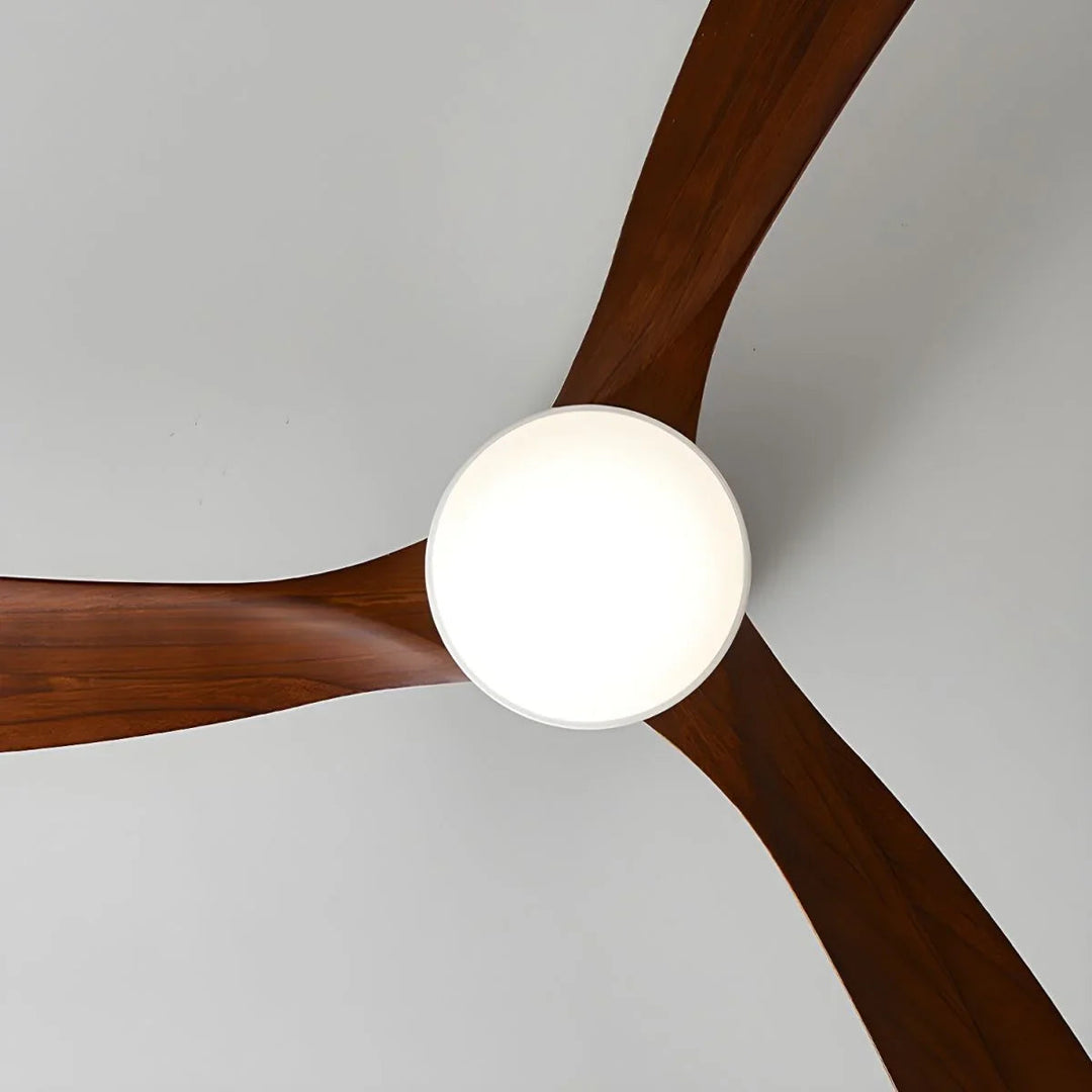 Ceiling Fan with Wooden Blades and LED Light