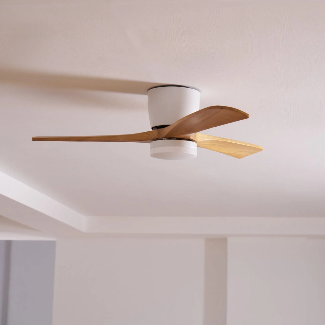 Ceiling Fan with Wooden Blades and LED Light
