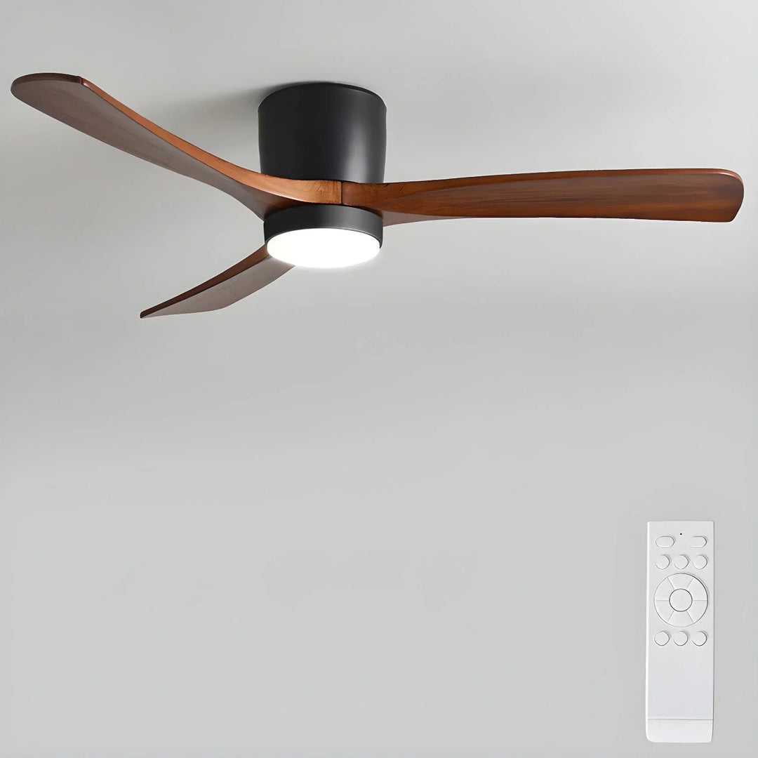 Ceiling Fan with Wooden Blades and LED Light