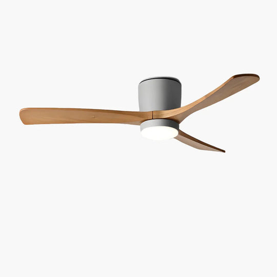 Ceiling Fan with Wooden Blades and LED Light