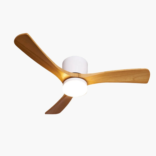 Ceiling Fan with Wooden Blades and LED Light