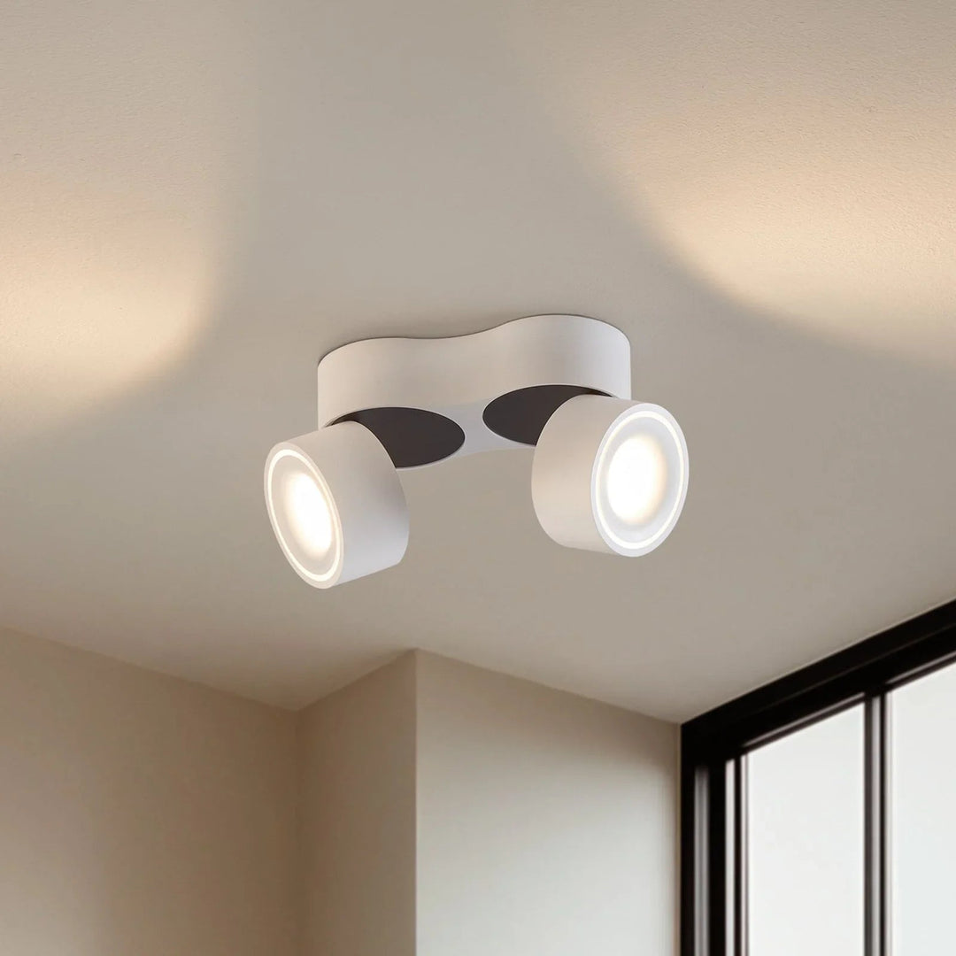 Ceiling Light Fixture with Adjustable Spotlights and LED Bulbs