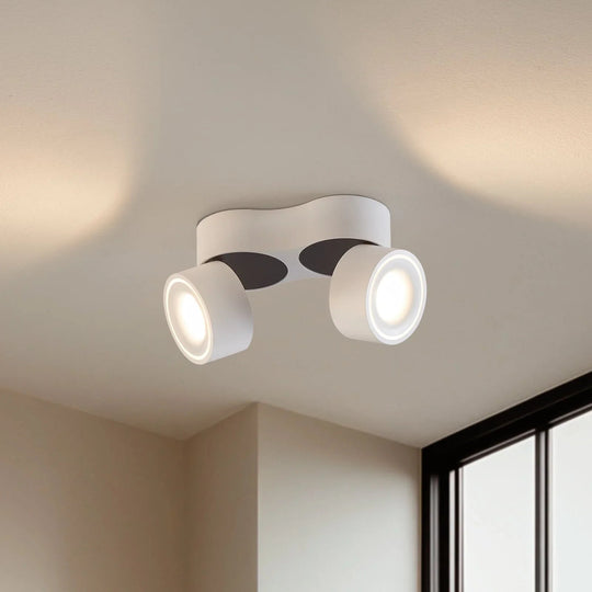 Ceiling Light Fixture with Adjustable Spotlights and LED Bulbs