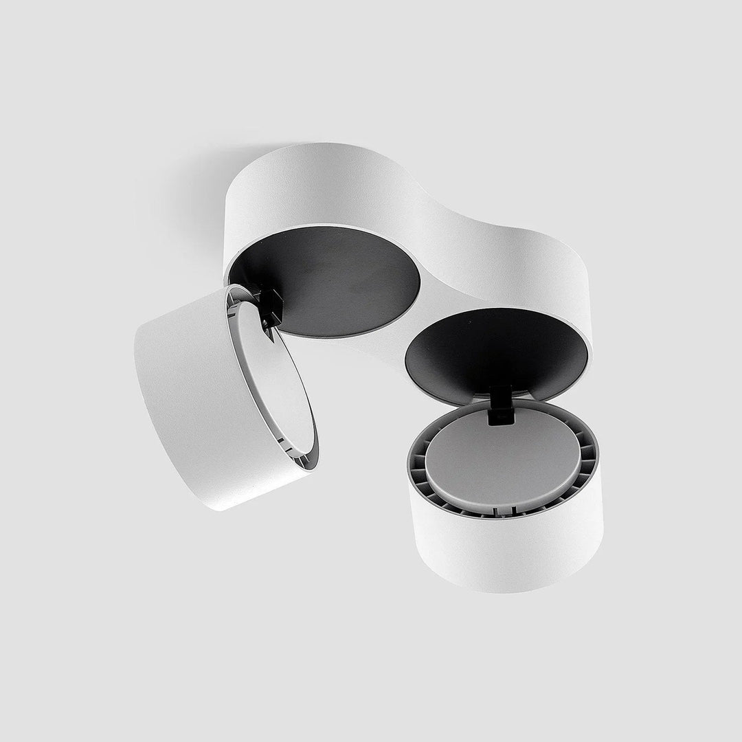 Ceiling Light Fixture with Adjustable Spotlights and LED Bulbs
