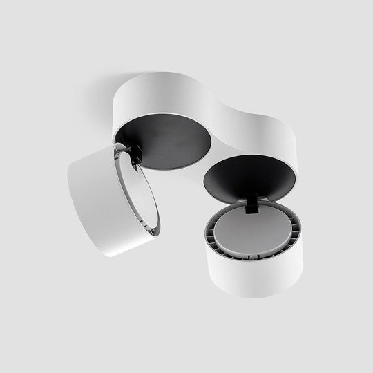 Ceiling Light Fixture with Adjustable Spotlights and LED Bulbs
