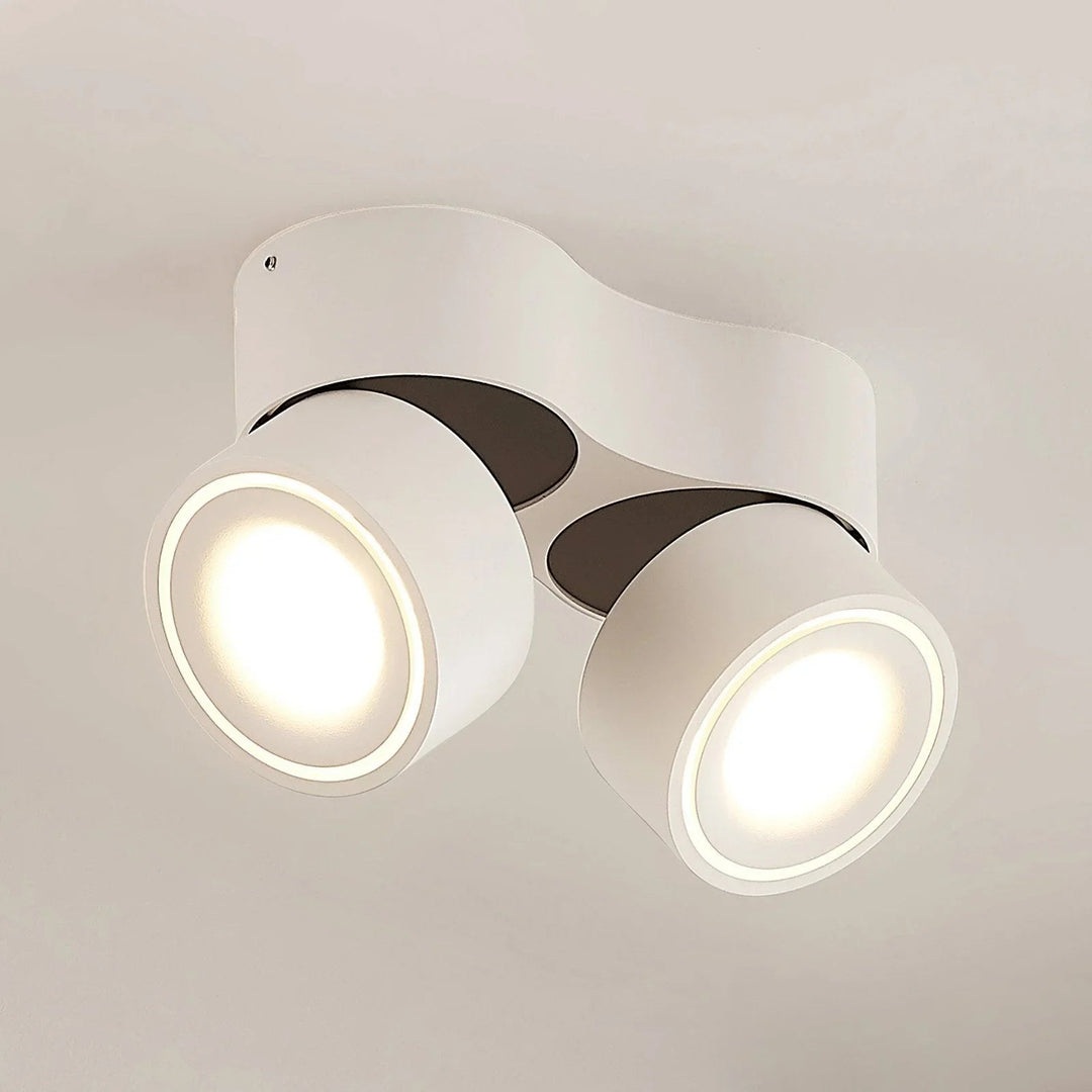 Ceiling Light Fixture with Adjustable Spotlights and LED Bulbs