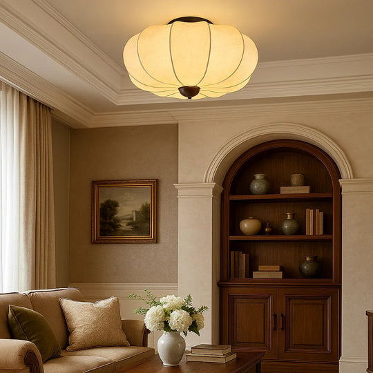 Ceiling Light with Silk Shade and Modern Style