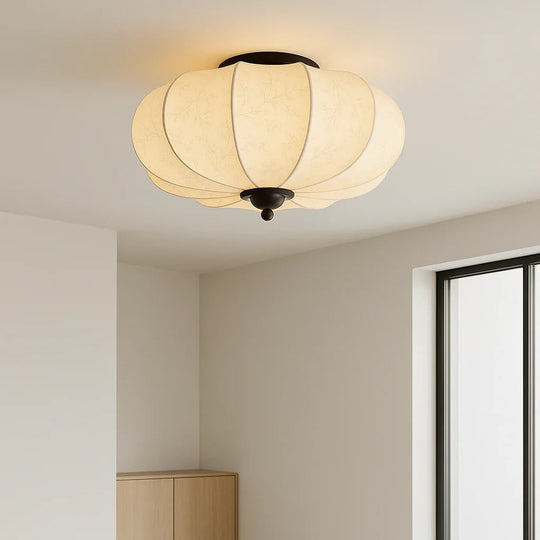 Ceiling Light with Silk Shade and Modern Style