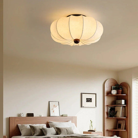 Ceiling Light with Silk Shade and Modern Style