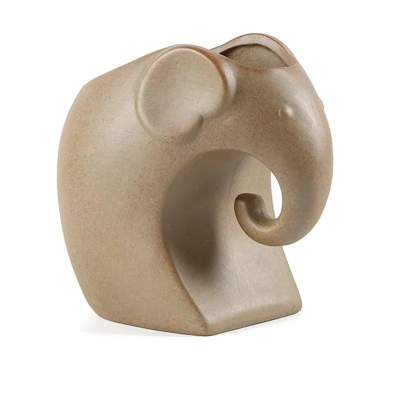 Ceramic Planter with Animal Shape and Succulent Design