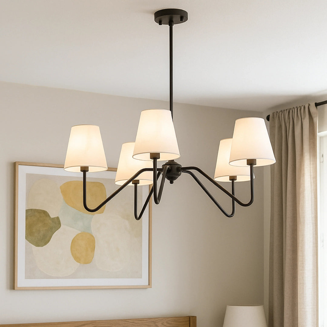 Chandelier with Silk Design and LED Lighting