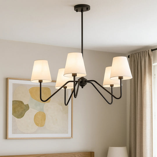 Chandelier with Silk Design and LED Lighting