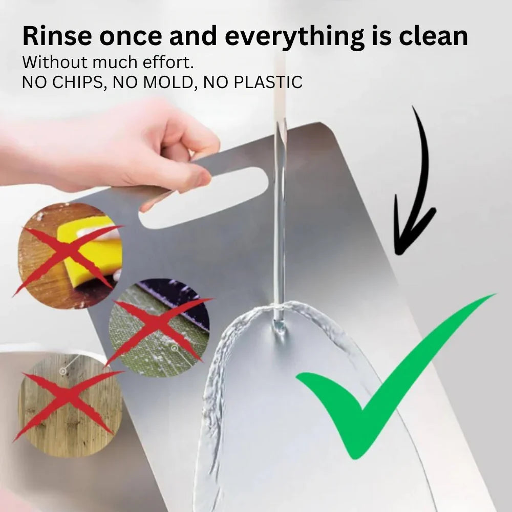Chopping Board with Titanium Surface and Non-Porous Design