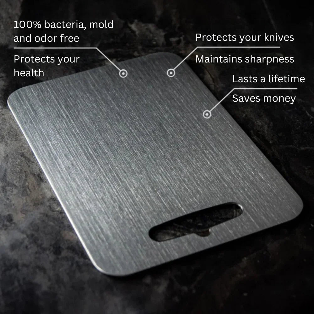 Chopping Board with Titanium Surface and Non-Porous Design