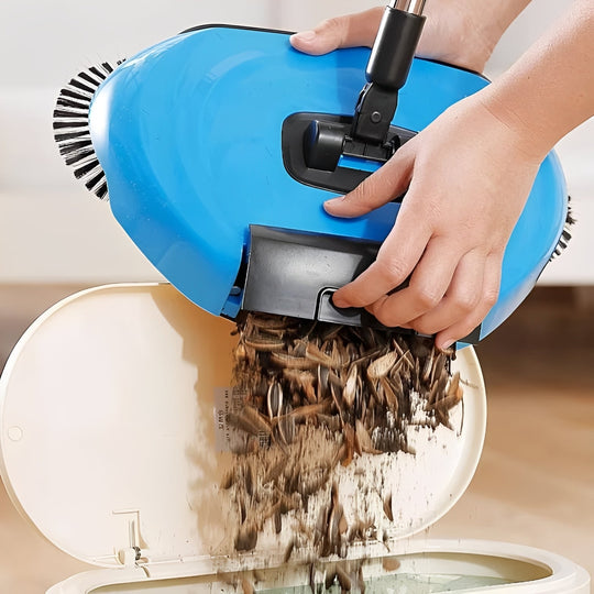 Cleaning Tool with Stainless Steel Broom and Scraper