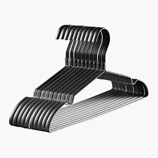 Clothes Hangers with Anti-Slip Velvet Coating and Metallic Finish