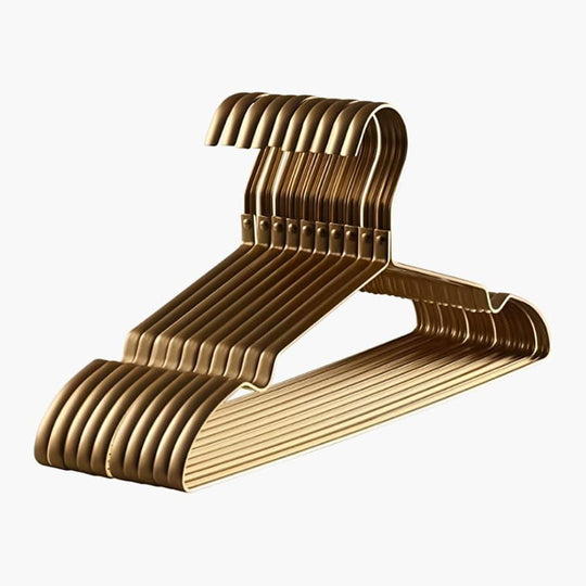 Clothes Hangers with Anti-Slip Velvet Coating and Metallic Finish