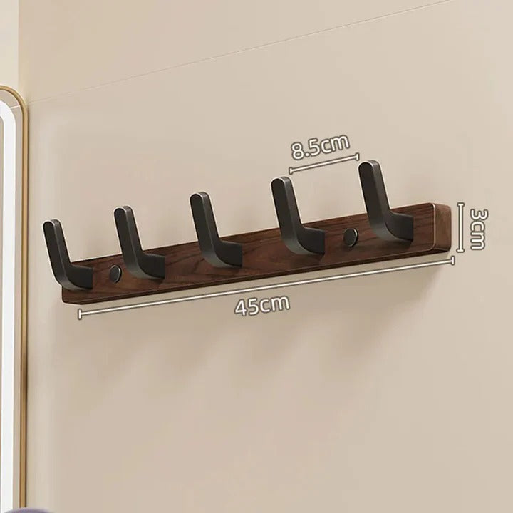 Coat Organizer with Wall-Mounted Design and Wood-Metal Finish