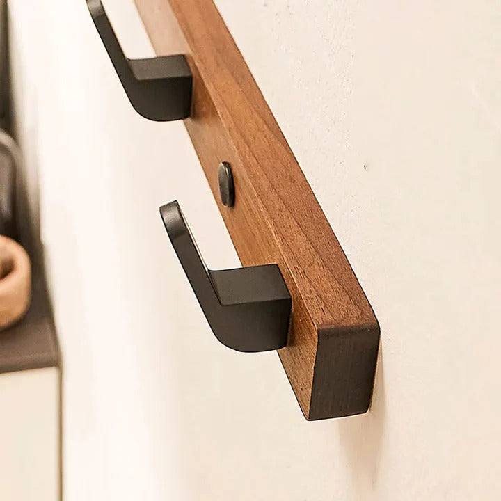 Coat Organizer with Wall-Mounted Design and Wood-Metal Finish