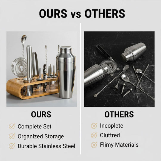 Cocktail Shaker Set with Stainless Steel and Bar Tools
