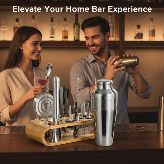 Cocktail Shaker Set with Stainless Steel and Bar Tools