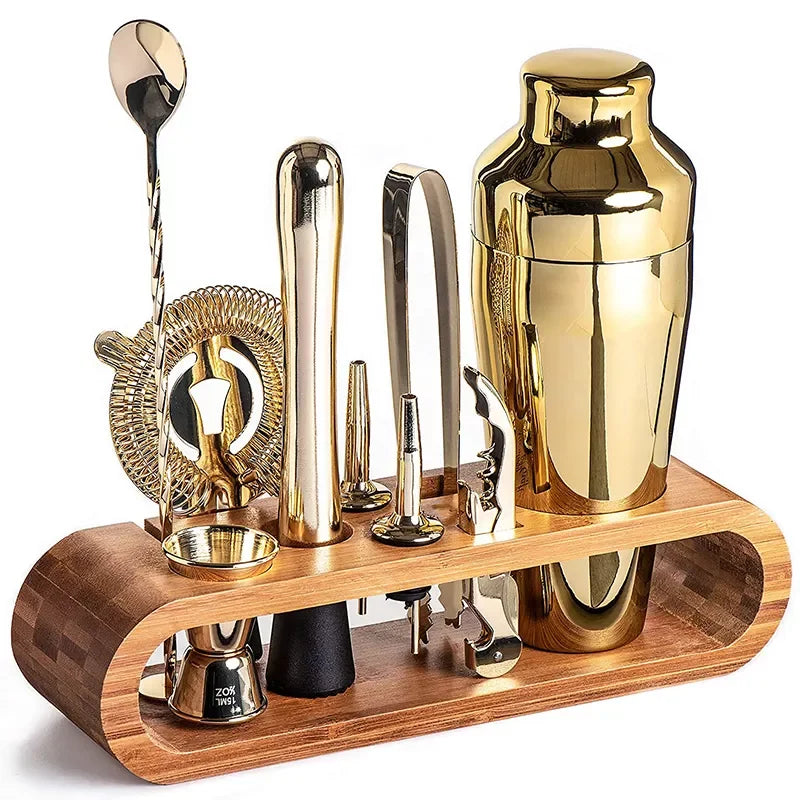 Cocktail Shaker Set with Stainless Steel and Bar Tools