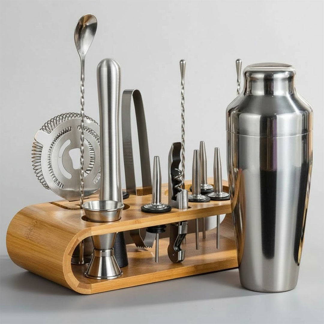 Cocktail Shaker Set with Stainless Steel and Bar Tools