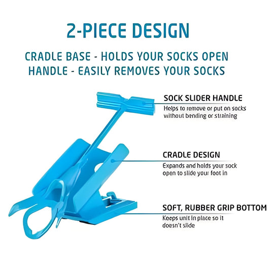 Compression Stocking Aid with Long Handle and Dressing Support