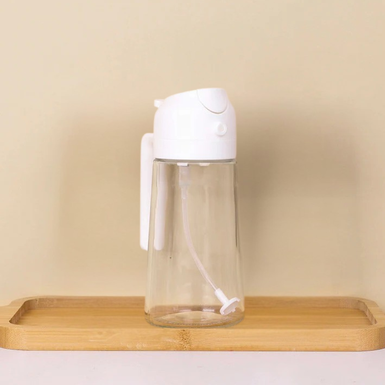 Cooking Oil Dispenser with Refillable Sprayer and Easy Pour Spout