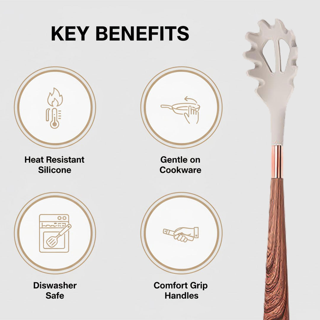 Cooking Utensil Set with Silicone Tools and Kitchen Accessories