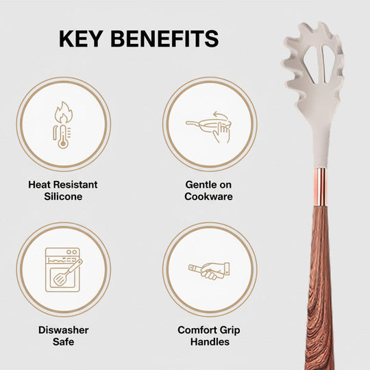 Cooking Utensil Set with Silicone Tools and Kitchen Accessories