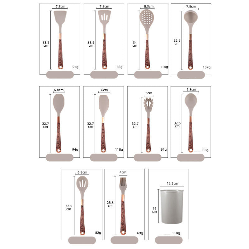 Cooking Utensil Set with Silicone Tools and Kitchen Accessories