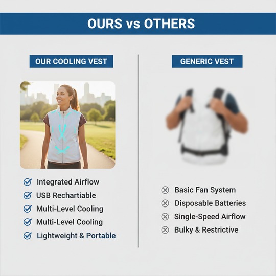 Cooling Vest with USB Airflow and Portable Design