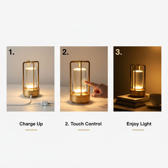 Cordless Lamp with Touch Control and Metal Design