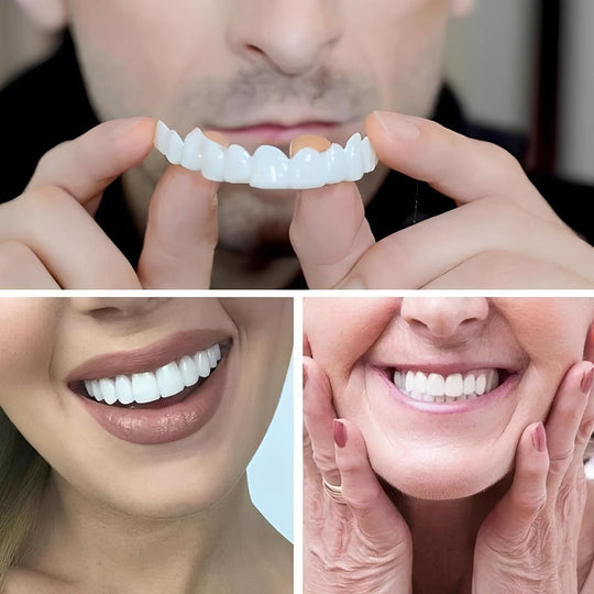 Cosmetic Tooth Covers with Snap-On Design and 2-Piece Set