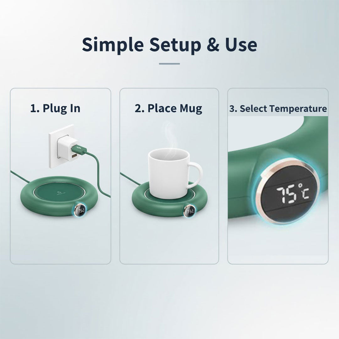 Cup Warmer with Digital Display and Adjustable Heat