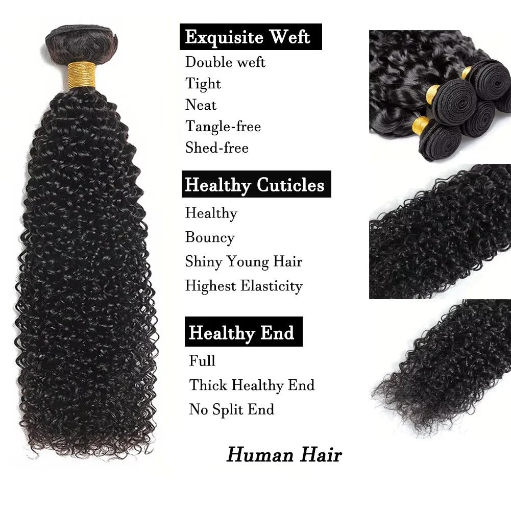 Curly Hair Extensions with Brazilian Curls and Kinky Texture