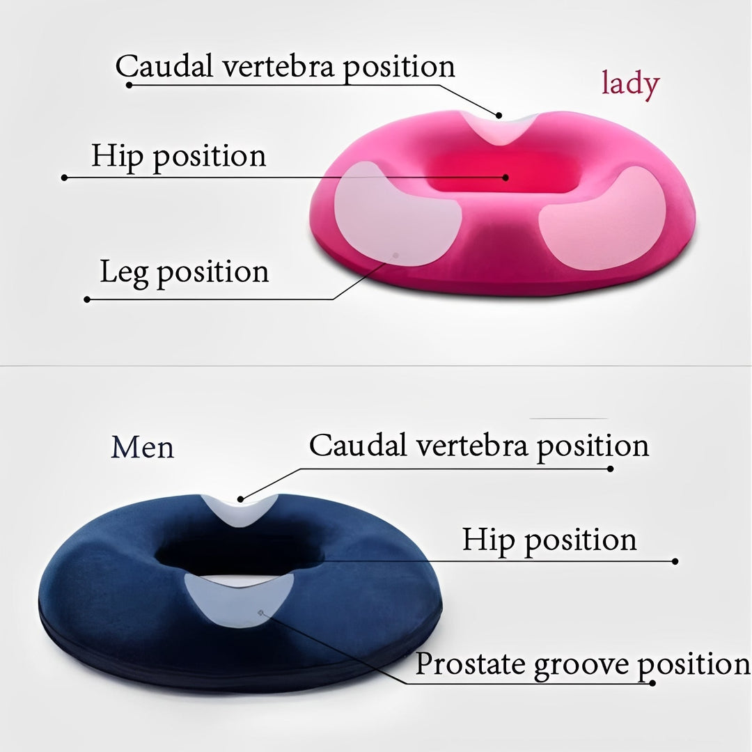 Cushion with Portable Memory Foam and Donut Shape