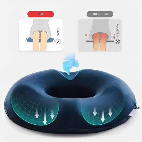 Cushion with Portable Memory Foam and Donut Shape