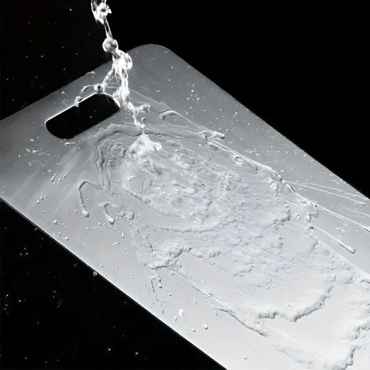 Cutting Board with Stainless Steel Design and Kitchen Use