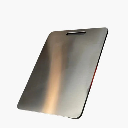 Cutting Board with Stainless Steel Design and Kitchen Use