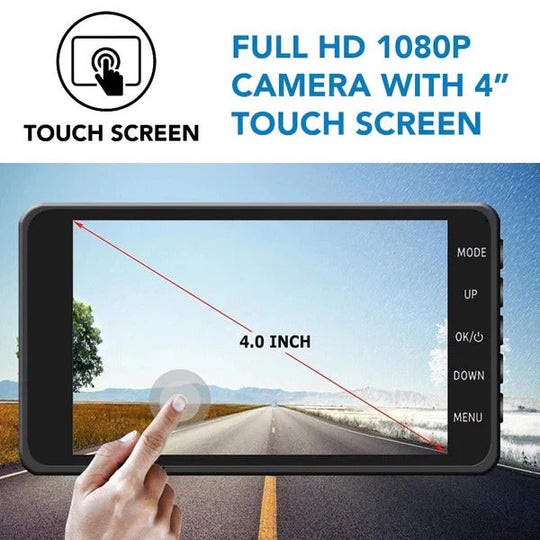 Dash Cam with Dual Cameras and Night Vision